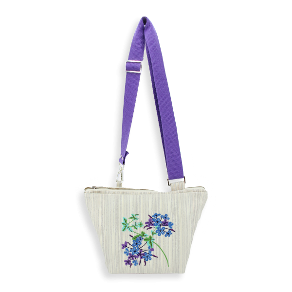 sac bandoulière-tissé-brodé-femme-hortensia-argent