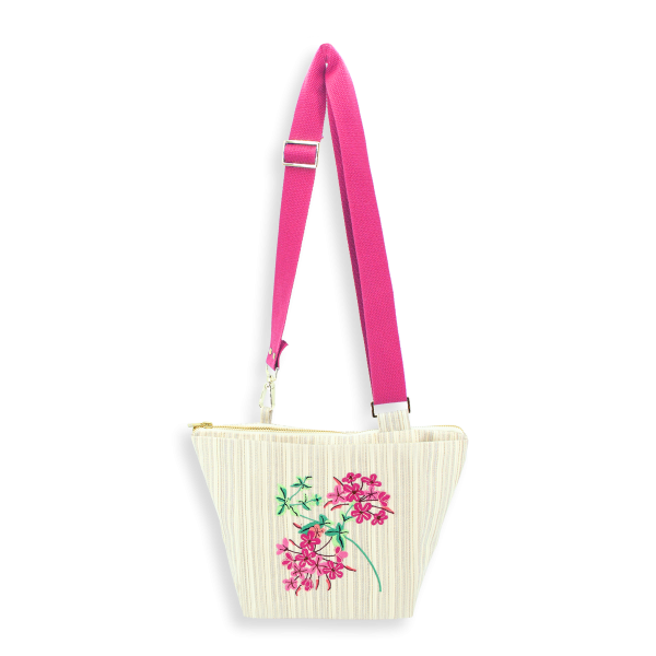 sac bandoulière-tissé-brodé-femme-hortensia-or