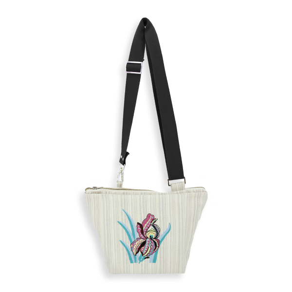 sac bandoulière-tissé-brodé-femme-iris-argent