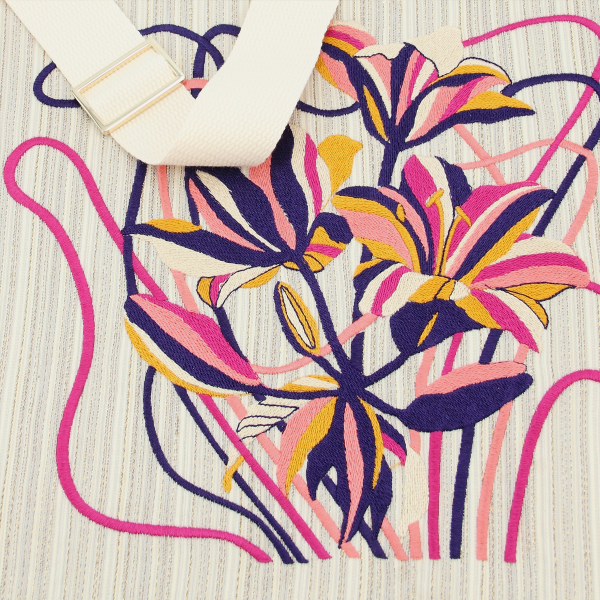 Sac brodé fleurs hotsell