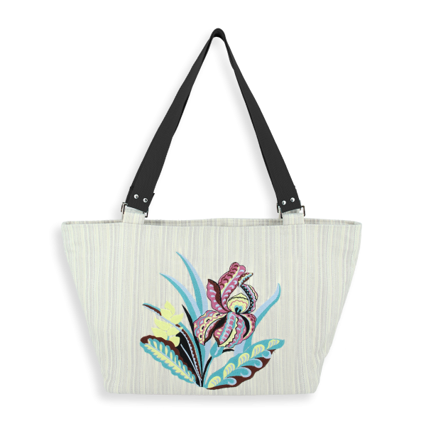 sac tissé brodé-femme-iris-argent