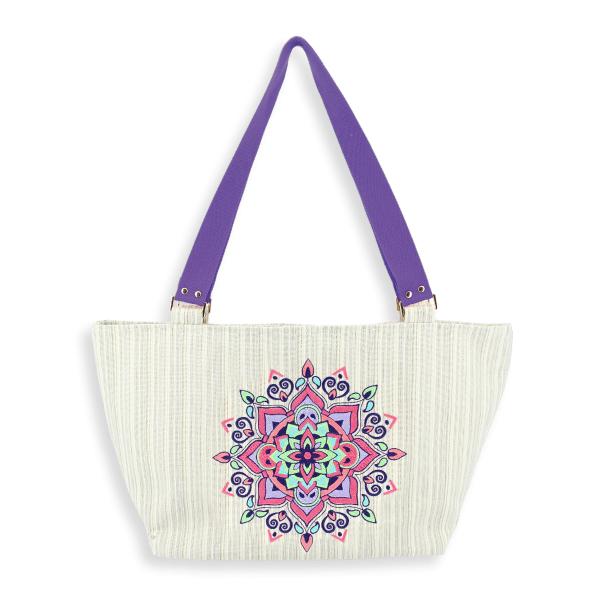 sac tissé brodé-femme-mandala- or