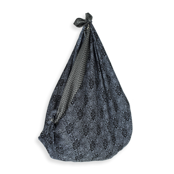 Sac-coton-modal-soie-furoshiki-gris-bleuté-noir-Alicia-A