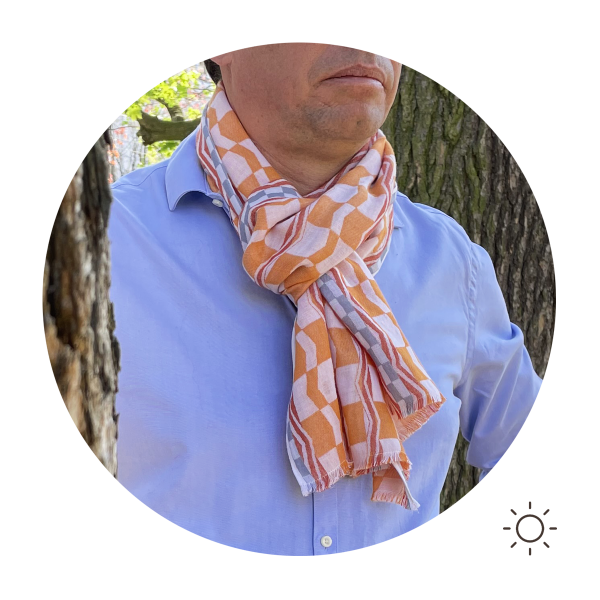 Man-stole-cotton-modal-Hestia-orange-1A