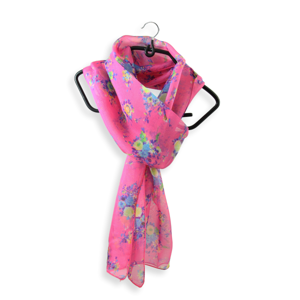 Woman-silk-printed-stole-flowers-indian-pink-2A