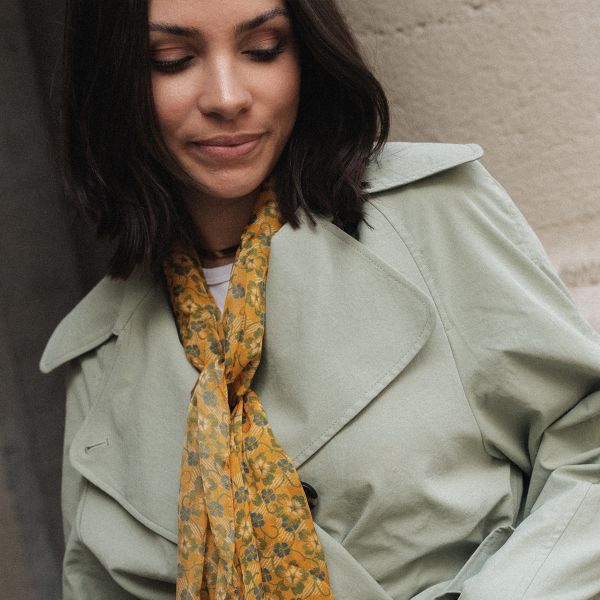 Yellow-flowers-printed-silk-muslin-women's-airy scarf