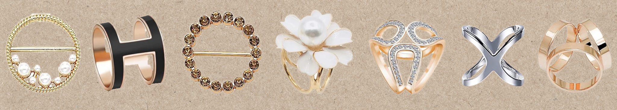 Goiern Lot De 10 Clips Pour T-shirt, écharpe, Anneau, Pince à Cravate, Boucles De Ceinture, Boucles En Soie, Pour T-shirts, Vêtements, écharpe, Boucle, Multicolore, L