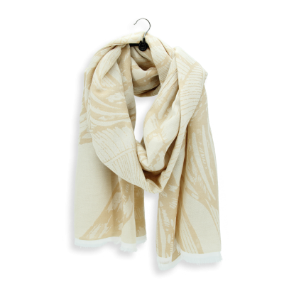 BEIGE COTTON BLEND STOLE - ARUM