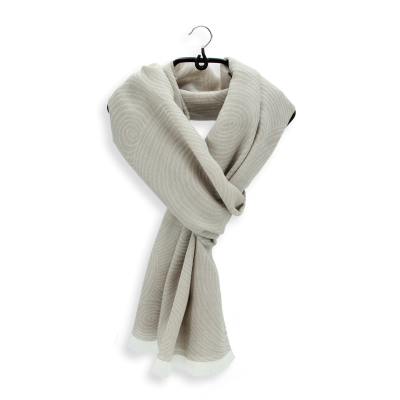 BEIGE COTTON BLEND STOLE - MEDITATION