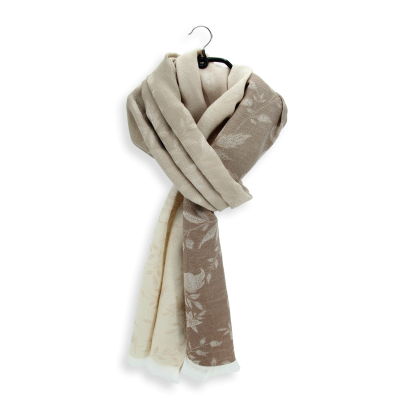 BEIGE COTTON LINEN BLEND STOLE - VERSAILLES