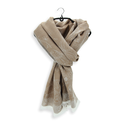 BEIGE ORGANIC COTTON  STOLE - LIFE