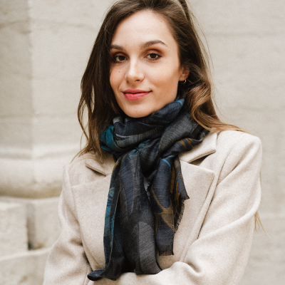 BLUE JEAN'S, WOOL BLEND STOLE - NEO FLORAL