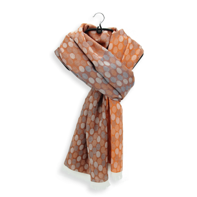BROWN LEATHER SILK COTTON BLEND STOLE – GOUTTE D’EAU