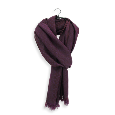 BURGUNDY, CASHMERE BLEND SCARF - LOSANGE