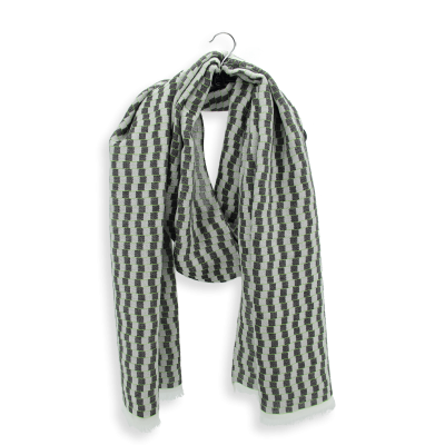 DESERT - BLACK and WHITE, COTTON and RAYON BLEND SCARF