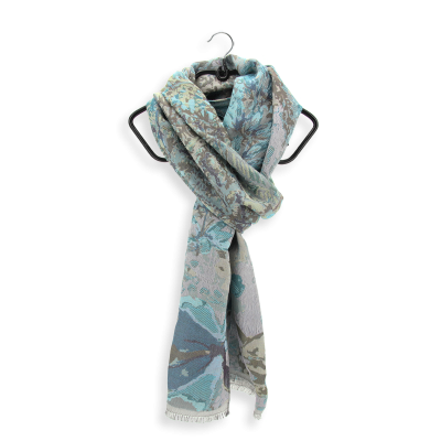 ECHARPE COTON SOIE TURQUOISE - HELIO