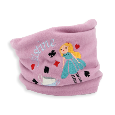 ECHARPE ENFANT BRODEE COTON BIO ROSE LILAS - PAYS DES MERVEILLES