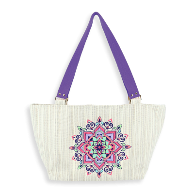EMBROIDERED TOTE BAG - MANDALAS GOLD