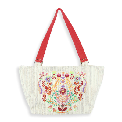 EMBROIDERED TOTE BAG - SOLTICE D'ETE GOLD