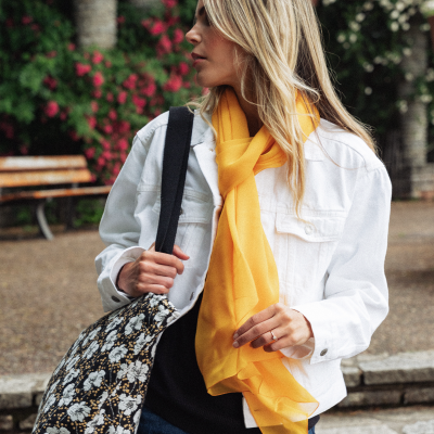 ETOLE SOIE UNIE JAUNE SAFRAN