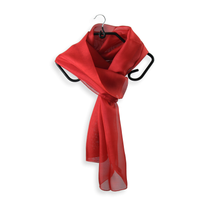 FOULARD MOUSSELINE SOIE UNIE ROUGE CLASSIQUE