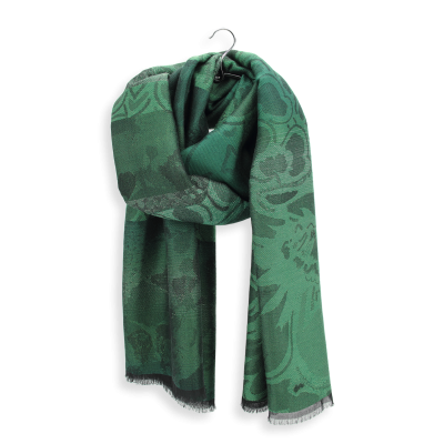 GREEN WOOL BLEND STOLE - SENTIMENT