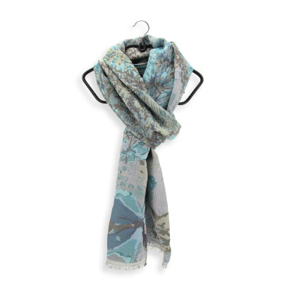 HELIO - TURQUOISE, COTTON and SILK SCARF