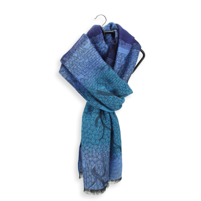 JEAN and BLUE, MERINO WOOL and RAYON BLEND SCARF - OLIVIER
