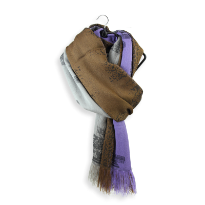 MAXI ETOLE LAINE MERINOS MODAL VIOLET CAMEL - PHILADELPHIA