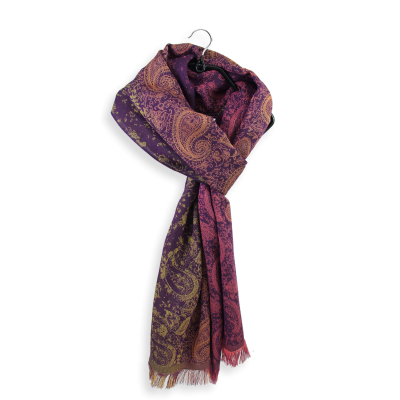 PURPLE, COTTON BLEND SCARF - MUMBAY