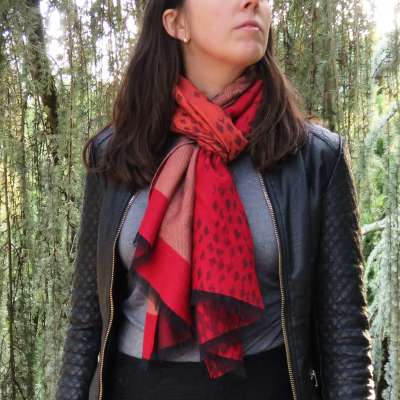 RED, WOOL BLEND SCARF - DELICE