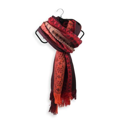 RED, WOOL BLEND SCARF - PRECIEUX