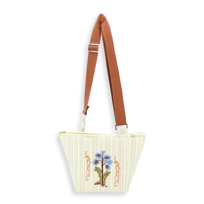 SAC BANDOULIERE BRODE - ARBRE DE NELLY OR