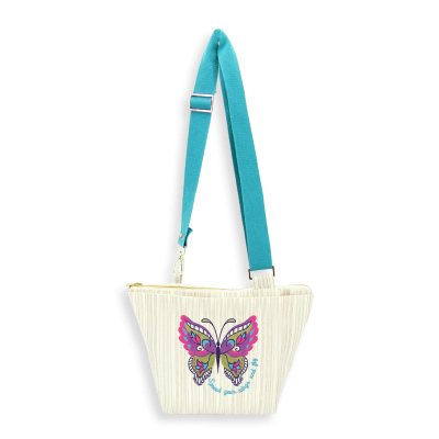 SAC BANDOULIERE BRODE - BUTTERFLY OR