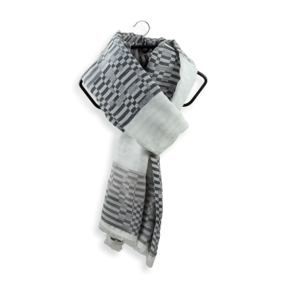 STOLE COTTON MODAL POSEIDON BLACK WHITE