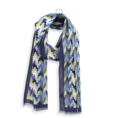 TUILERIE - MARINE PRINTED COTTON CHEICH