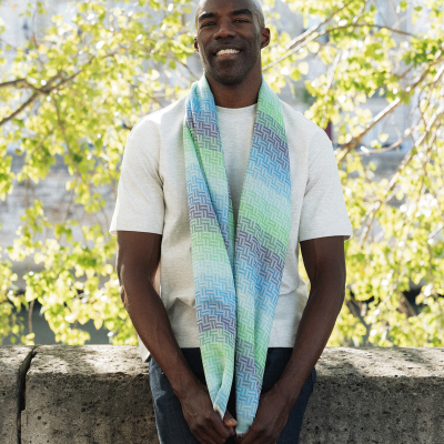 TURQUOISE COTTON BLEND STOLE - BOREAL