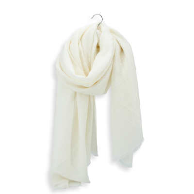 WHITE, OVER SIZE STOLE MERINO WOOL MODAL COTTON SILK  - VALPARAISO