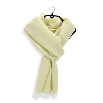 YELLOW COTTON BLEND STOLE - MEDITATION