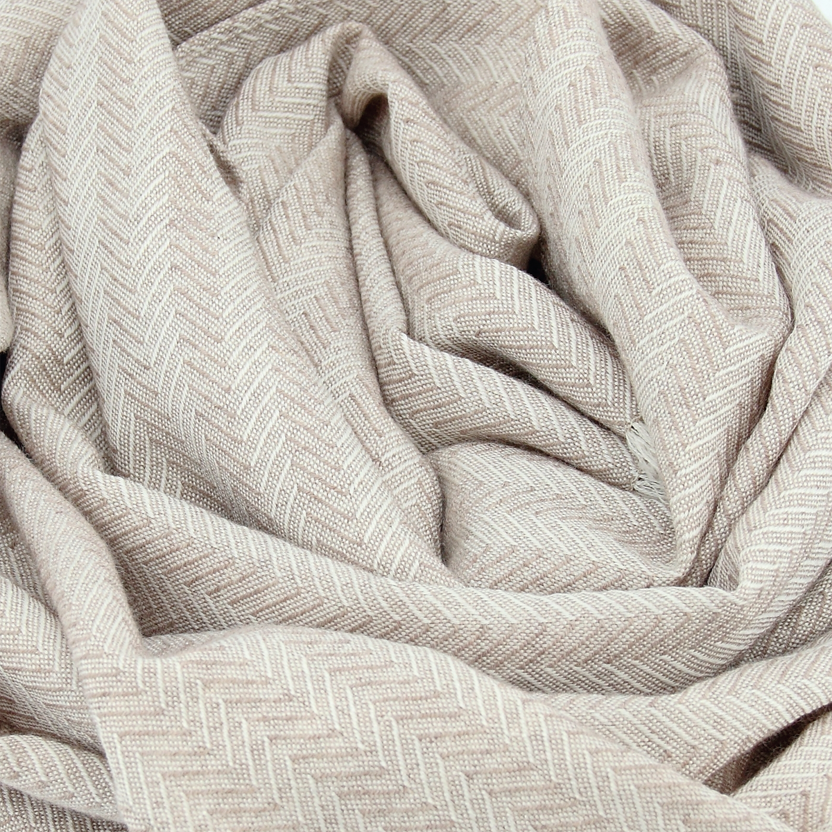 Men's beige cashmere scarf, 100% made in France, very soft