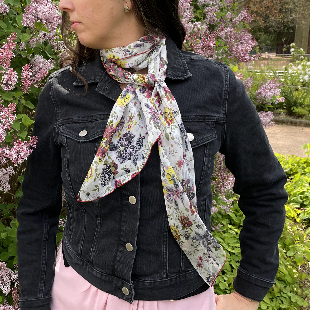 Jueshanzj Femme Foulards en mousseline motifs des fleurs