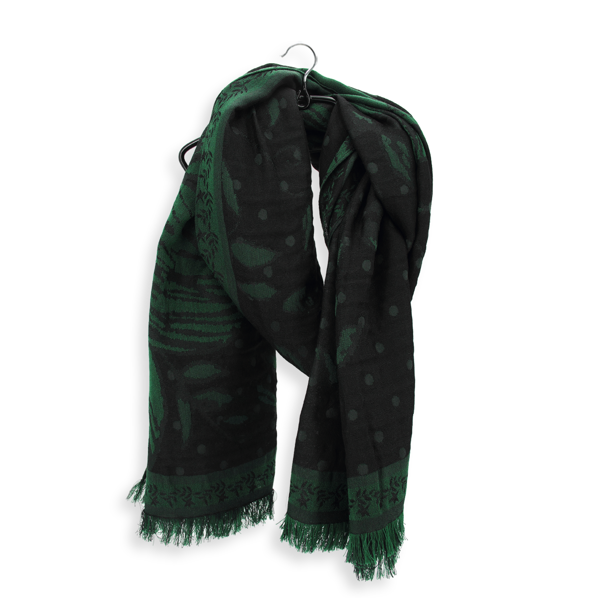 Foulard bleu pétrole en laine et soie - La Fée Maraboutée