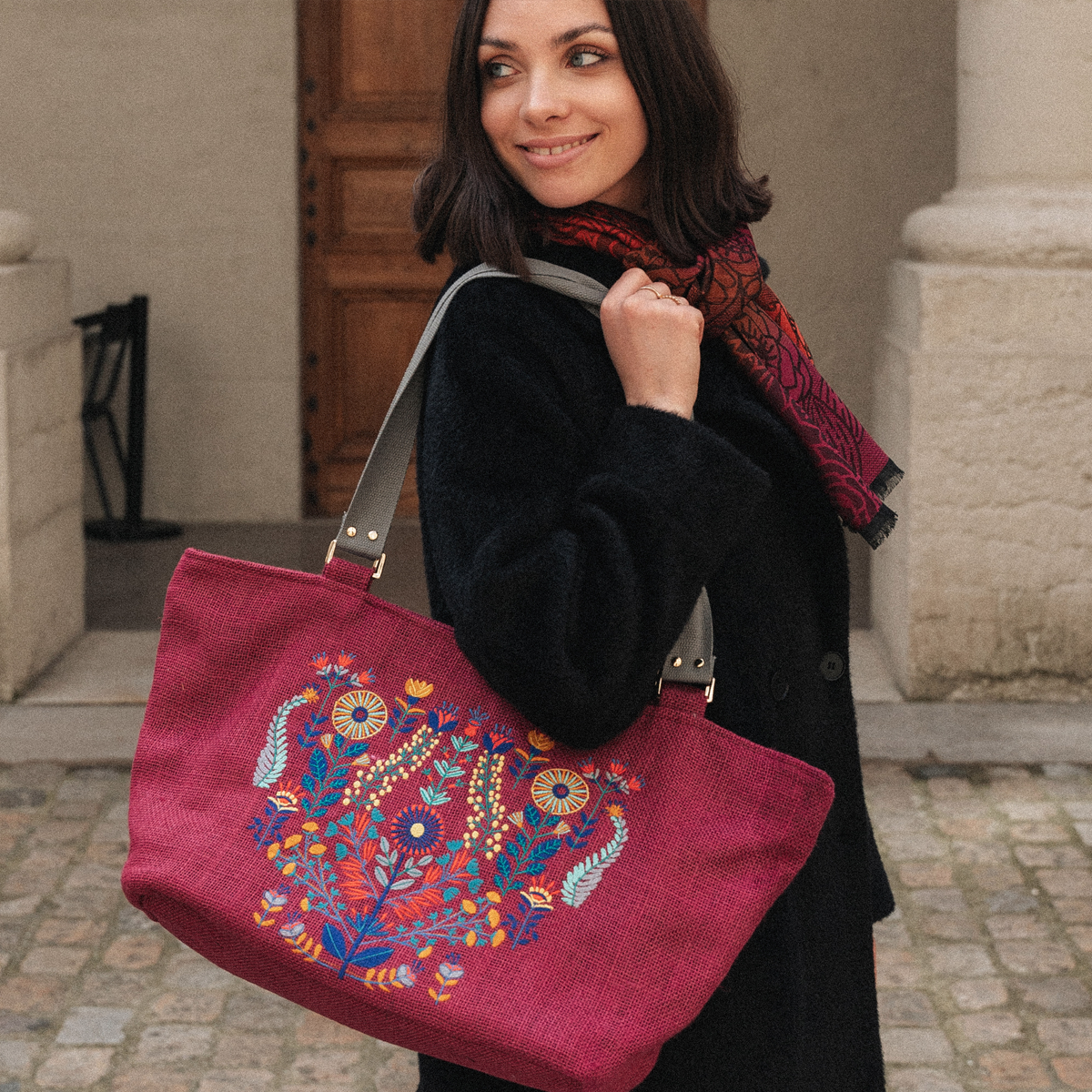 Sac cabas en toile de jute - Fait main - Maison Colette