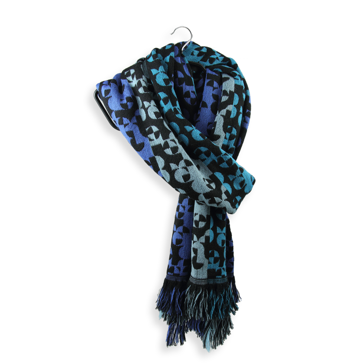 blue and black scarf